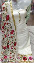 BHAKTI WHITE JAM SILK COTTON DRESS MATERIAL
