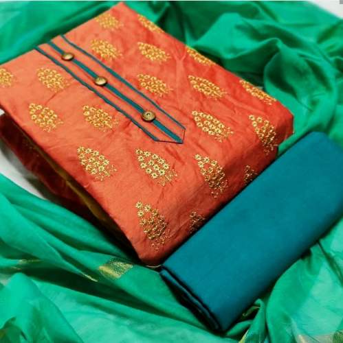 BHOOMI ORANGE COTTON DRESS MATERIAL