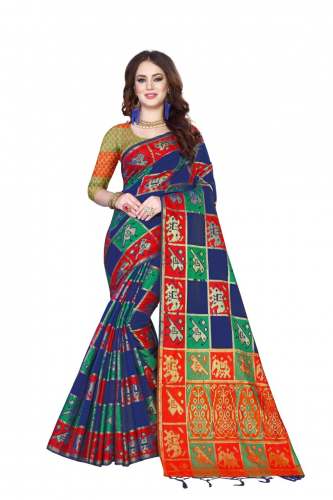 bulbul-2 blue kanjivaram silk saree