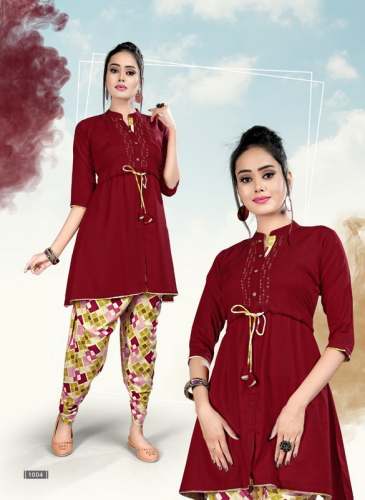 Catalogue Rayon Kurtis With Dhoti