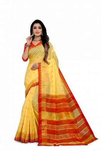 COTTON BUTTI_YELLOW COTTON SAREE
