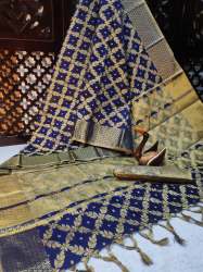 Decode NavyBlue Cotton Silk Saree