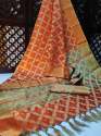 Decode Orange Cotton Silk Saree