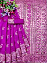 Dhara Butti Pink Banarasi Silk Saree