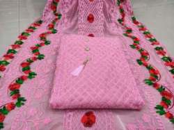 EKTA PINK SEMI MODAL DRESS MATERIAL