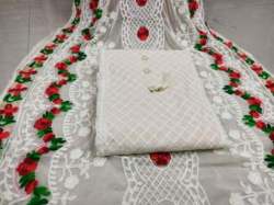 EKTA WHITE SEMI MODAL DRESS MATERIAL