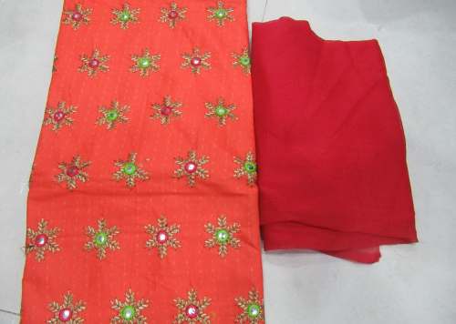 EMILY ORANGE COTTON DRESS MATERIAL