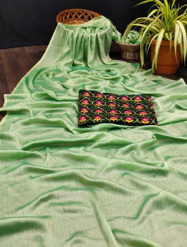 Flower Net Pista Rembo Zari Saree