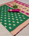 Goldan Keri Green Banarasi Crystal Silk Saree