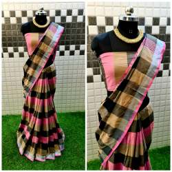 Hayat Pink Cotton Silk Saree