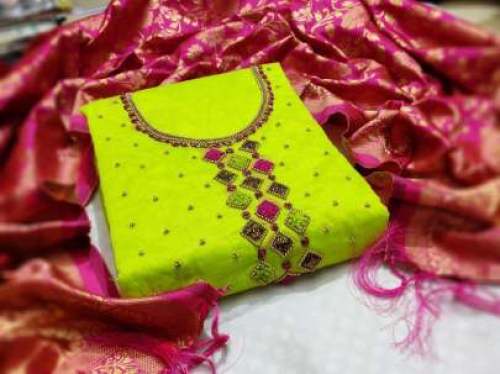 HAYU PERROT MODAL CHANDERI DRESS MATERIAL