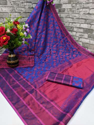 Hita Blue spun Cotton Saree