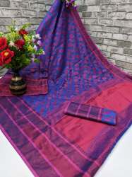 Hita Blue spun Cotton Saree