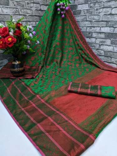 Hita Green spun Cotton Saree