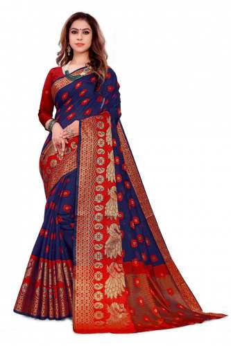 IB NAVYBLUE SILK SAREE