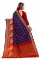 IB NAVYBLUE SILK SAREE thumb 2