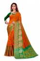 IB ORANGE SILK SAREE