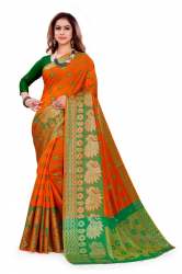 IB ORANGE SILK SAREE