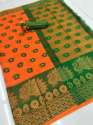 IB ORANGE SILK SAREE thumb 3