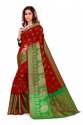 IB RED SILK SAREE thumb 1
