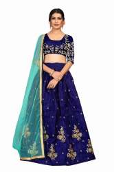 ISHITA BOTTI BLUE BANGLORI SATIN LAHENGA CHOLI 