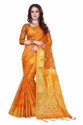 janki-2 kanjivaram yellow silk saree
