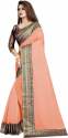 JANKI PEACH CHANDERI COTTON SLIK SAREES thumb 1