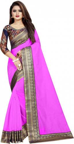 JANKI PURPLE CHANDERI COTTON SLIK SAREES