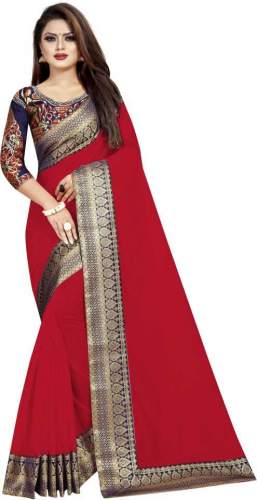 JANKI RED CHANDERI COTTON SLIK SAREES