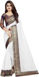 JANKI WHITE CHANDERI COTTON SLIK SAREES