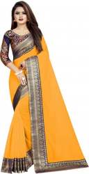 JANKI YELLOW CHANDERI COTTON SLIK SAREES