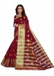 JariPan_Maroon Silk Saree