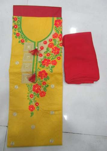 JINISHA YELLOW COTTON DRESS MATERIAL