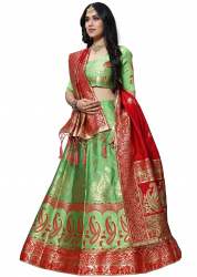 Jiyana Green_1 Banarasi Silk Lehnga 