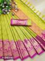 Jiyana Gulab Green Cotton Saree