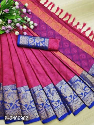 Jiyana Gulab Pink Cotton Saree