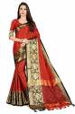 Jiyana Gulab Red Cotton Saree thumb 1