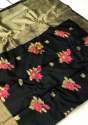 JIYANA PHOOL BLACK SILK SAREE 
