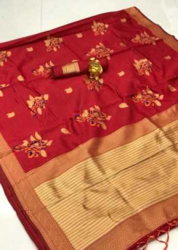 JIYANA PHOOL MAROON SILK SAREE 