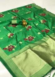 JIYANA PHOOL PERROT SILK SAREE
