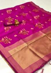JIYANA PHOOL PINK SILK SAREE