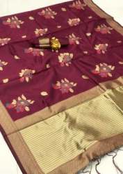 JIYANA PHOOL PURPLE SILK SAREE