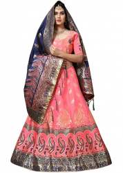 Jiyana  Pink_1 Banarasi Silk Lehnga 