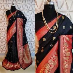 JIYANA ROYAL BLACK BANARASI SILK SAREE