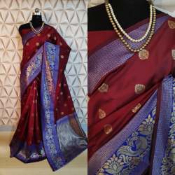 JIYANA ROYAL MAROON BANARASI SILK SAREE