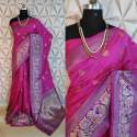 JIYANA ROYAL PINK BANARASI SILK SAREE thumb 1