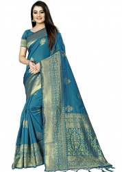 Jiyana Temple C-Green Banarasi Silk Saree
