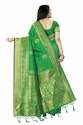 Jiyana Temple Green Banarasi Silk Saree thumb 1