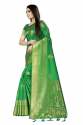 Jiyana Temple Green Banarasi Silk Saree thumb 2