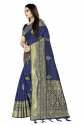 Jiyana Temple Navy Blue Banarasi Silk Saree thumb 1
